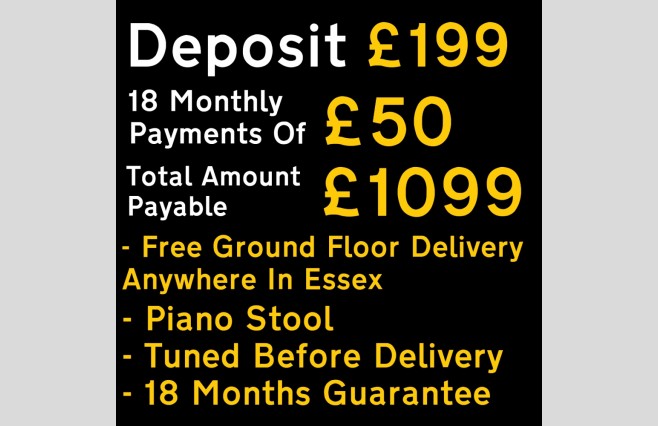 Zender Compact Beginners Piano | Satin Mahogany Finish | Free Delivery Anywhere In Essex | Includes Stool | Tuned & Checked | Pay As You Play Deposit | Used (SN:10326) - Image 2